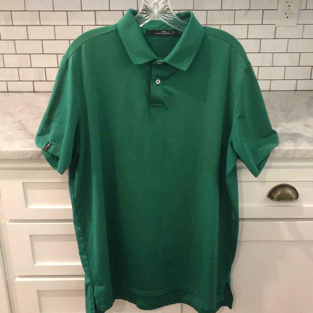 RLX Ralph Lauren Shirt Mens Large Green Black Label Golf Embroidered Lakewood